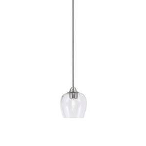 Home Decorators Collection 1-Light Brushed Nickel Mini Pendant – Clear Glass Shade