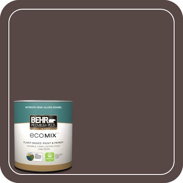 1 qt. Home Decorators #HDC-CL-14 Pinecone Path Semi-Gloss Enamel EcoMix Plant-Based Interior Paint & Primer