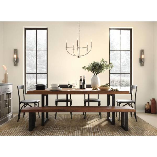 Progress Lighting Leyden 5-Light Brushed Nickel Farmhouse Chandelier Light