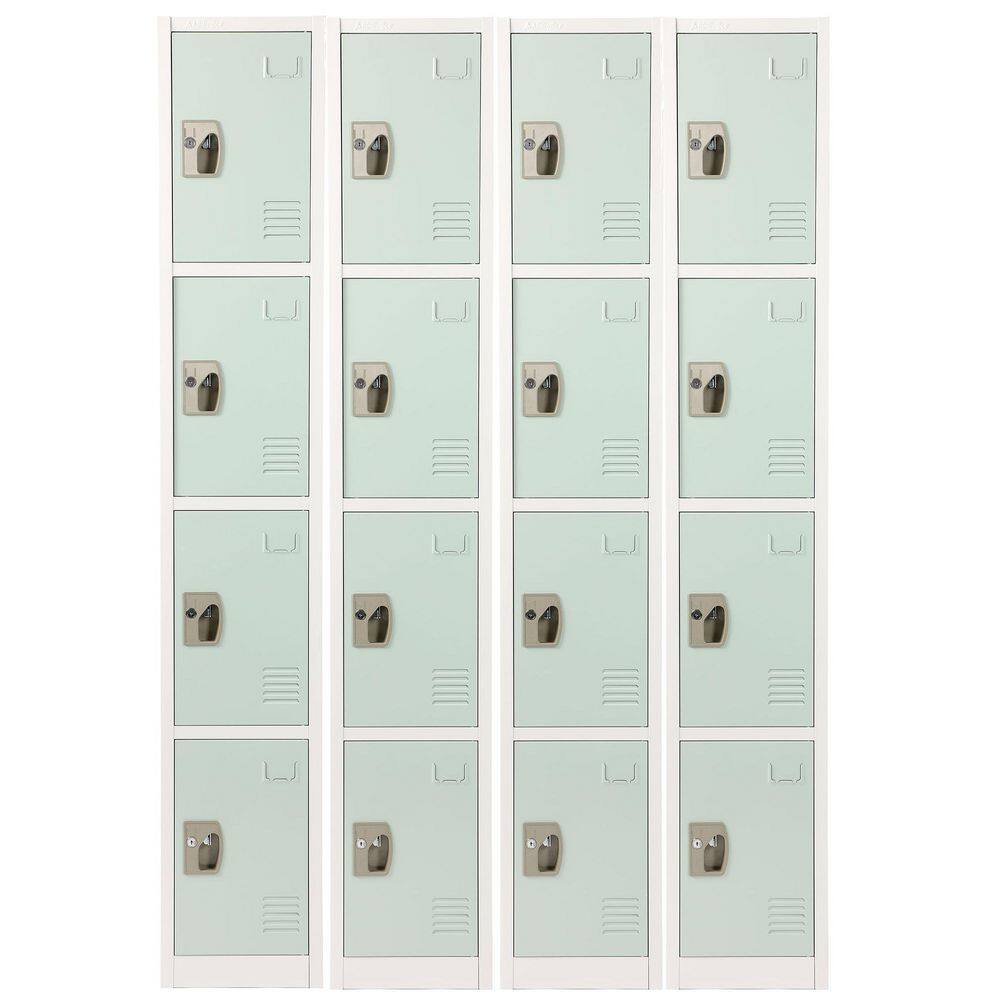 4-Tier Steel Commercial Storage Locker with Key Lock, Misty Green, 4-Pack price history on PriceWatchPro