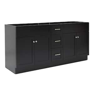 Hamlet 72 in. W x 21.5 in. D x 34.5 in. H Double Freestanding Bath Vanity Cabinet Only in Black