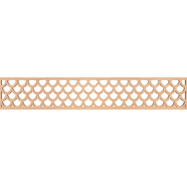 Ekena Millwork Hudson Fretwork 0.375 in. D x 46.625 in. W x 8 in. L Hickory Wood Panel Moulding