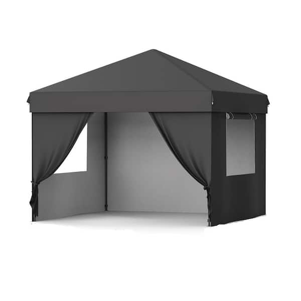 USパップテント 10 ft. x 20 ft. Blue Waterproof Pop Up Canopy with 6 Sidewalls