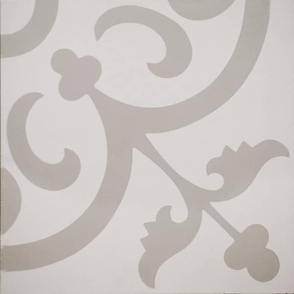 InDesign Cementine Ashby White 8 in. x 8 in. Durabody Ceramic Floor and Wall Tile (10.76 sq. ft. / case)