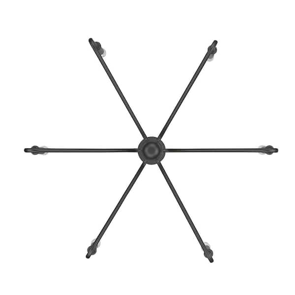 Golden Lighting - Kennedy 6-Light Natural Black Chandelier for Living Room with No Bulbs Included