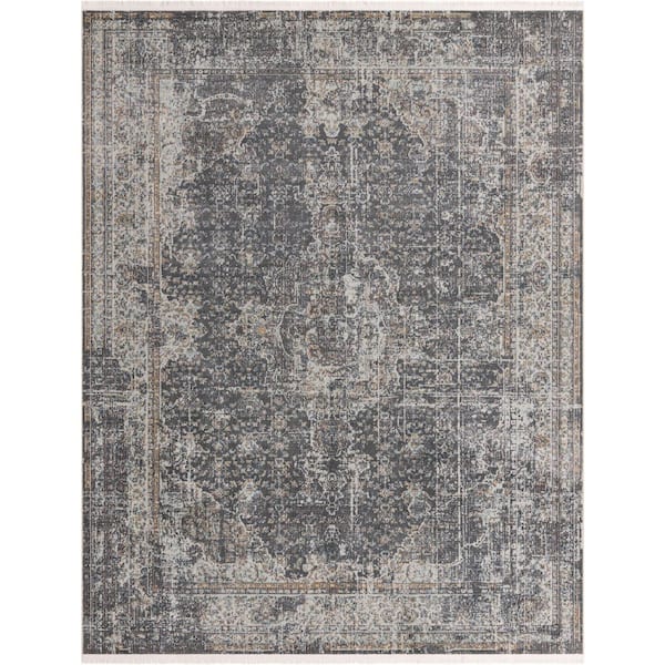 Unique Loom Baracoa La Cabana Dark Gray 8' 4 x 10' 0 Area Rug