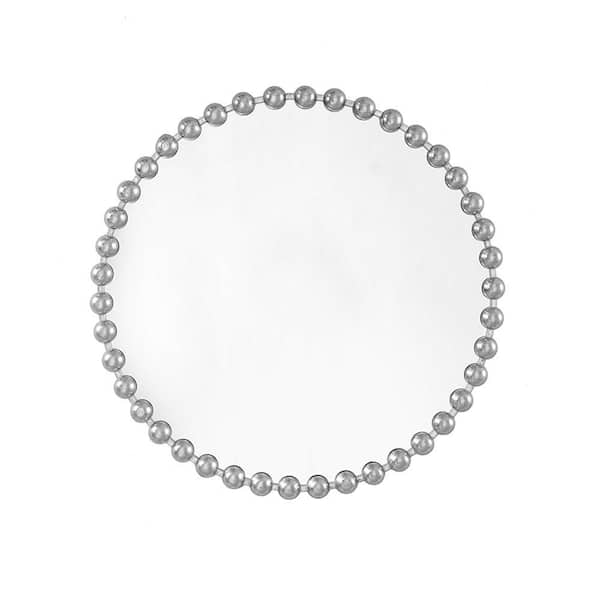 Unbranded Silver 36 in W x 36 in. H Art Deco Round MDF Framed Mirror Wall Mirror Wall Decor Mirror