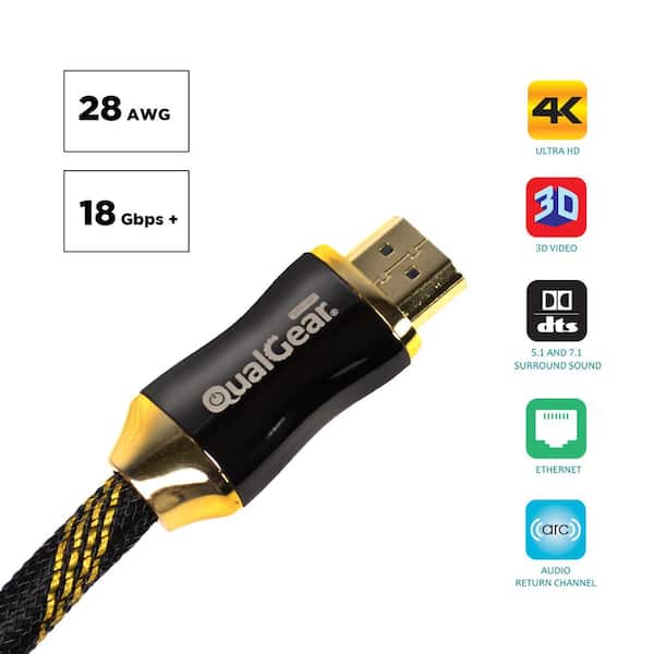 død Frosset kabine QualGear 10 ft. HDMI Premium Certified 2.0B Cable with Ethernet  QG-PCBL-HD20-10FT - The Home Depot