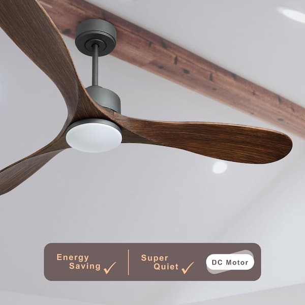 Pallas 52 in. Smart Indoor Dark Wood Ceiling Fan with Dimmable Integrated LED and Remote Control