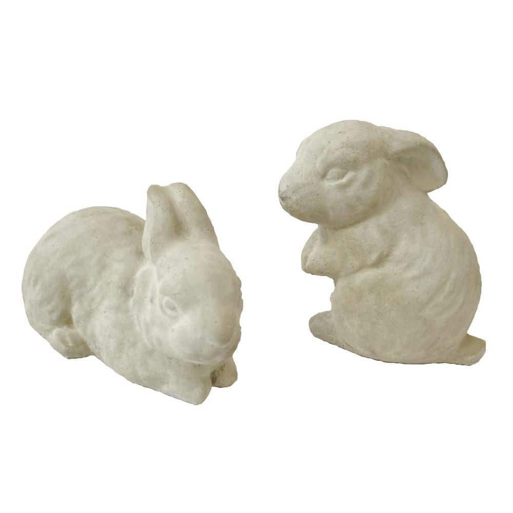 Limestone Color Concrete 3 in. H x 5 in. W Spring Bunnies Garden Décor Pair price history on PriceWatchPro