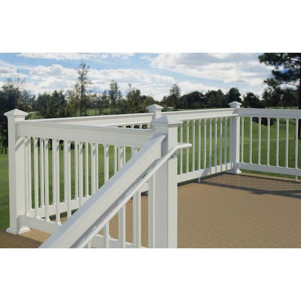 95 in. PVC White ADA Handrail with Aluminum Insert