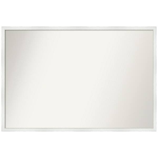 Amanti Art Breeze Distressed White 37 in. W x 25 in. H Rectangle Non-Beveled Wood Framed Wall Mirror in White