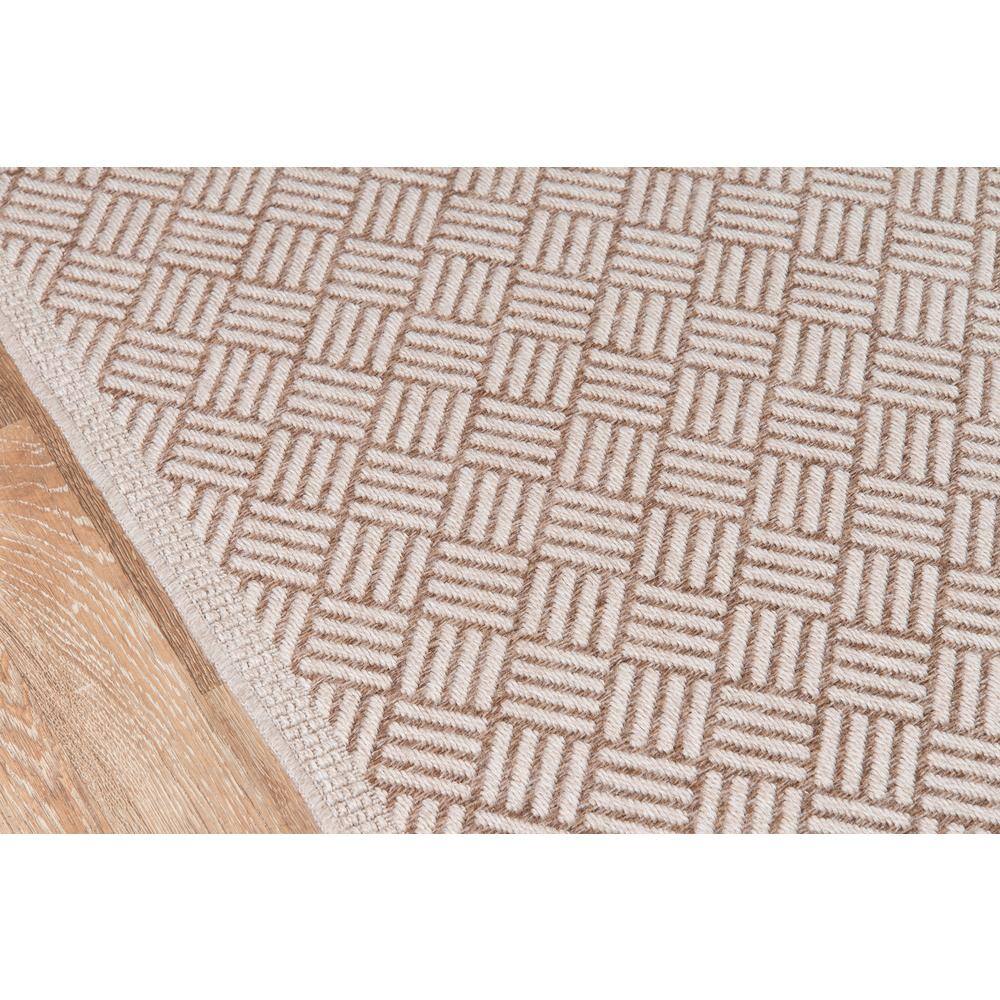 Tan Geometric Stain-Resistant Synthetic 5' x 7' Rug