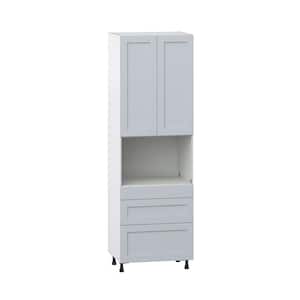 Cumberland Light Gray Shaker Assembled Pantry Micro Kitchen Cabinet with 3 Drawers (30 in. W x 94.5 in. H x 24 in. D)