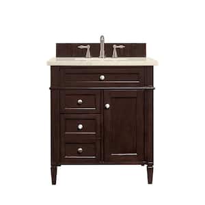 Brittany 30 in. W x 23.5 in D x 34 in H Single Bath Vanity in Mahogany with Eternal Marfil Quartz Top