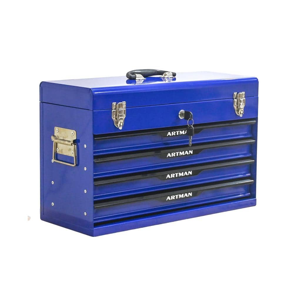 20 Inch Portable Steel Tool Box with Drawers, Lockable Metal Storage Organizer, Powder-Coated, Blue price history on PriceWatchPro