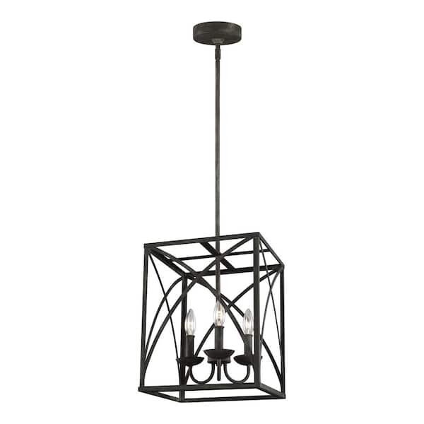 Generation Lighting Greenbrier 3-Light Iron Oxide Traditional Pendant