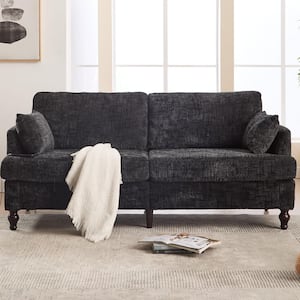 WONDER COMFORT Chic 74 in. Faux Leather 2-Seats Loveseat