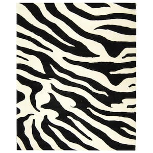 Soho White/Black 5 ft. x 8 ft. Animal Print Area Rug