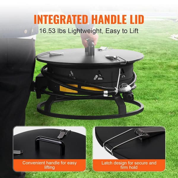 SKYSHALO Propane Fire Pit, 19 in. Diameter Outdoor Portable Gas