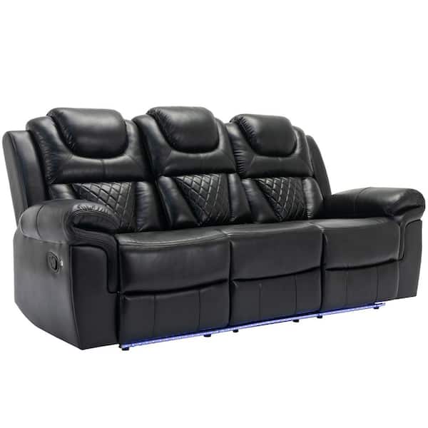 Merax 83.1 in Flared Arm Faux Leather Rectangle Manual