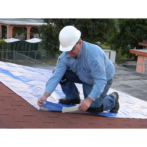 UTARPit 8 ft. x 10 ft. Blue Roofing Tarp BT0810 - The Home Depot