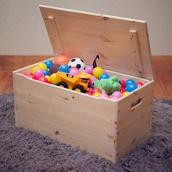 Square Shape Unfinished Wood Pen Container Storage Box For Kids DIY Craft 