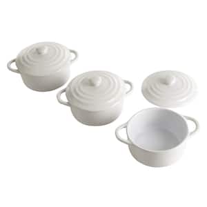 3 Pack 6.4 Inch Stoneware Mini Casserole with Lid in Sharkey Grey
