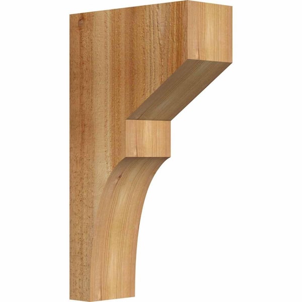 Ekena Millwork 4 in. x 10 in. x 18 in. Western Red Cedar Monterey Rough Sawn Corbel