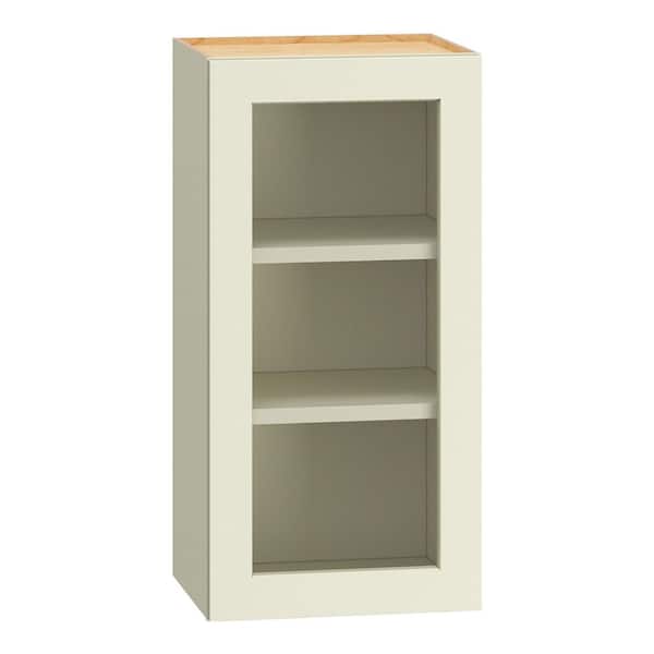 QuickShip Cottage 15 in. W x 12 in. D x 30 in. H Assembled Plywood Cut for Glass Specialty Wall Cabinet in Starlight