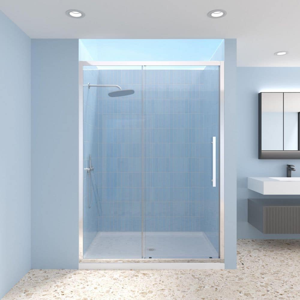 50-54 in. W x 72 in. H Framed Sliding Shower Door with Magnetic Strip, 1/4 in. (6mm) Clear Tempered Glass Door, Chrome price history on PriceWatchPro