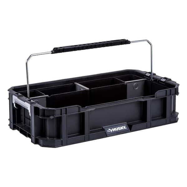 Husky Black 5-Compartment Connect System Tool Caddy Small Parts Organizer