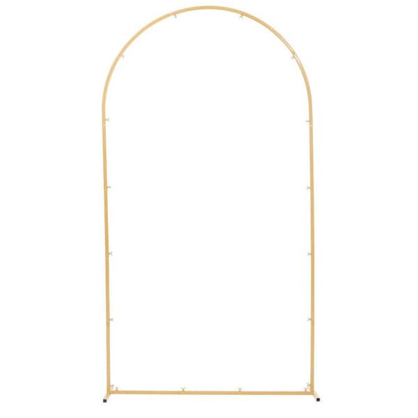 7.2 x 4 ft. Gold Metal Jewelry Box Arch Backdrop Stand, Stable Frame for Wedding Birthday Party Decor