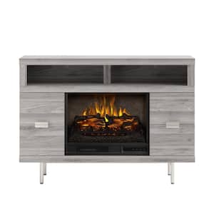 CESTONI 48 in. Freestanding Media Console Wooden Electric Fireplace in Medium Gray Ash