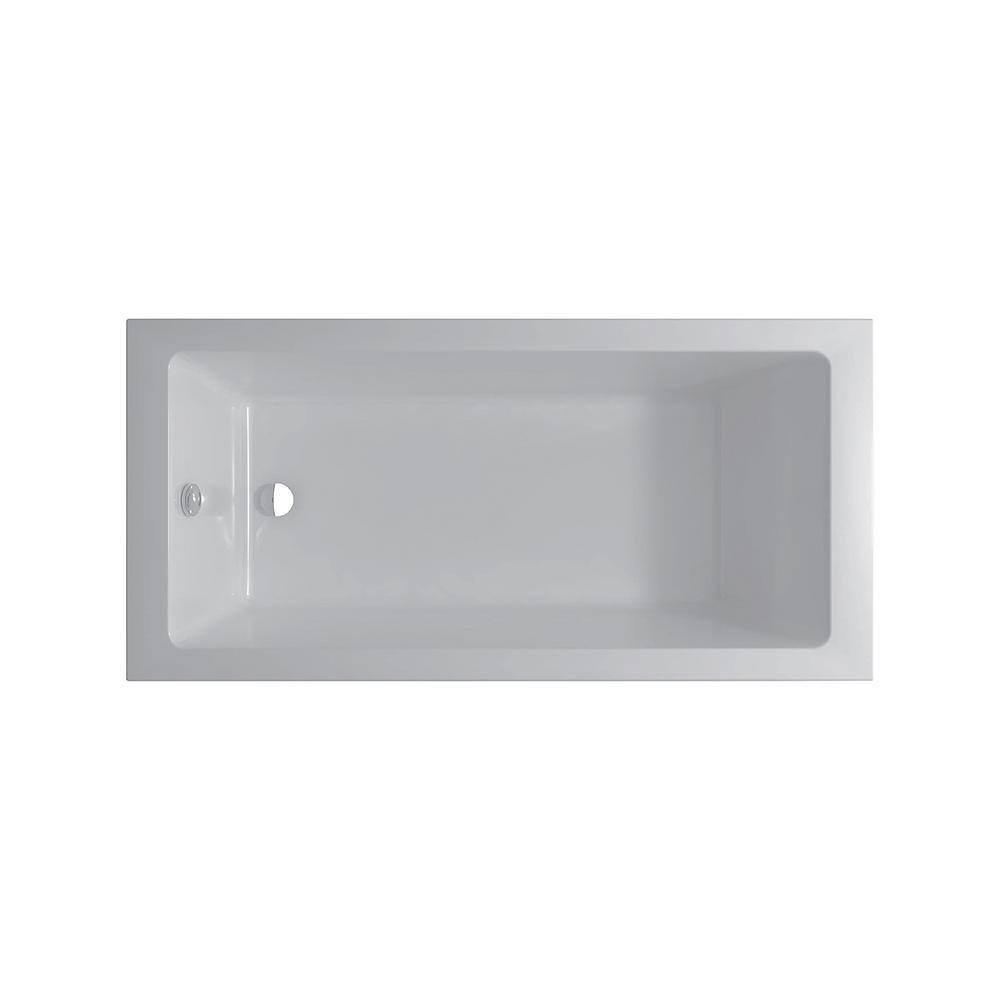 Fine Fixtures 72" White Acrylic Drop-In Soaking Bathtub