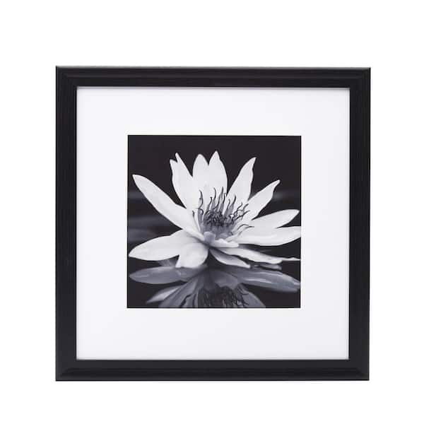 Melannco 12.8 x 12.8 in. Black Wood Picture Frames to Hold 12 x 12 Photo Without Mat or 8 x 8 Photo with Mat, Set of 9