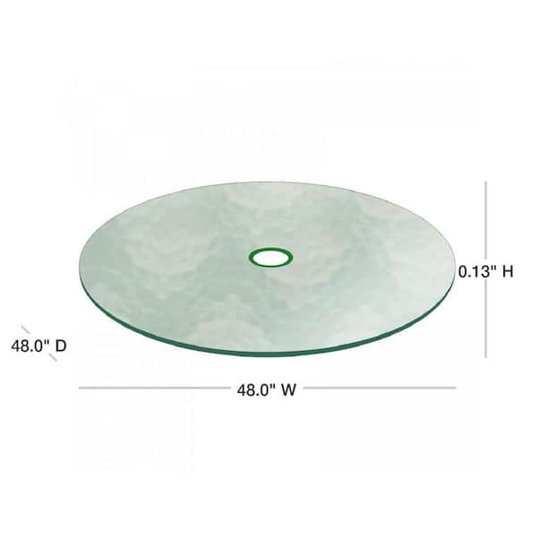 Aviora Custom Cut Glass Round 1/4 | 3/8 | 1/2 | 5/8 Tempered Glass Cut to  Size 10'' - 60'' Patio and Dining Table Clear & Pattern Glass