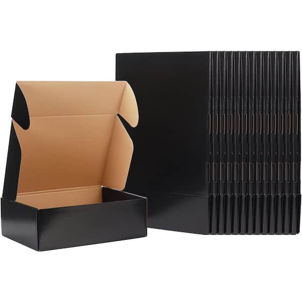 Unbranded 20 Pack Black Cardboard Shipping Boxes 12x9x4 Inches Sturdy Single-Wall Easy Assembly for Business Packing and Mailing