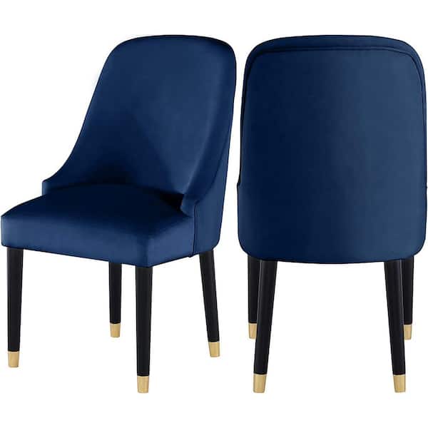 Best Master Furniture Serenity Velvet Navy Side Chairs (Set of 2)