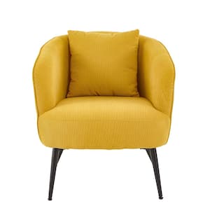 Chadern Yellow Corduroy Arm Chair