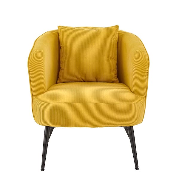 US Pride Furniture Chadern Yellow Corduroy Arm Chair