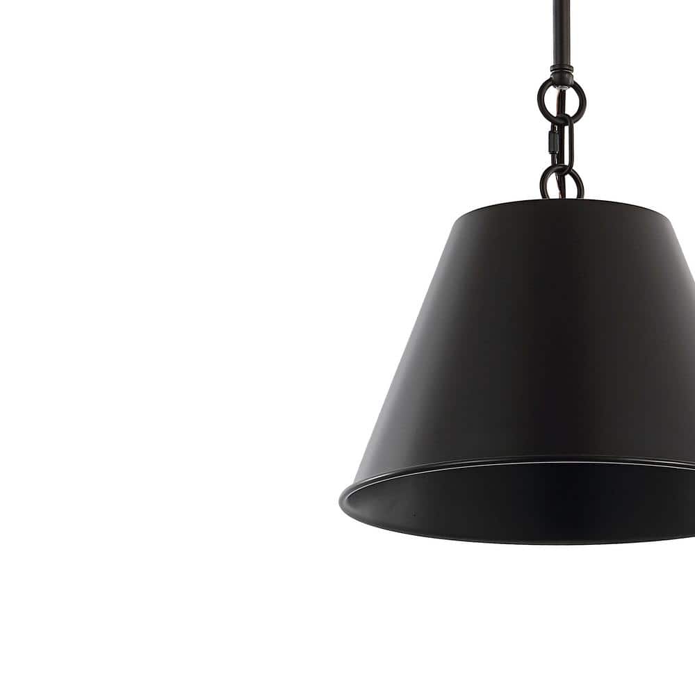 Harper 12" Black Industrial Farmhouse Iron LED Pendant