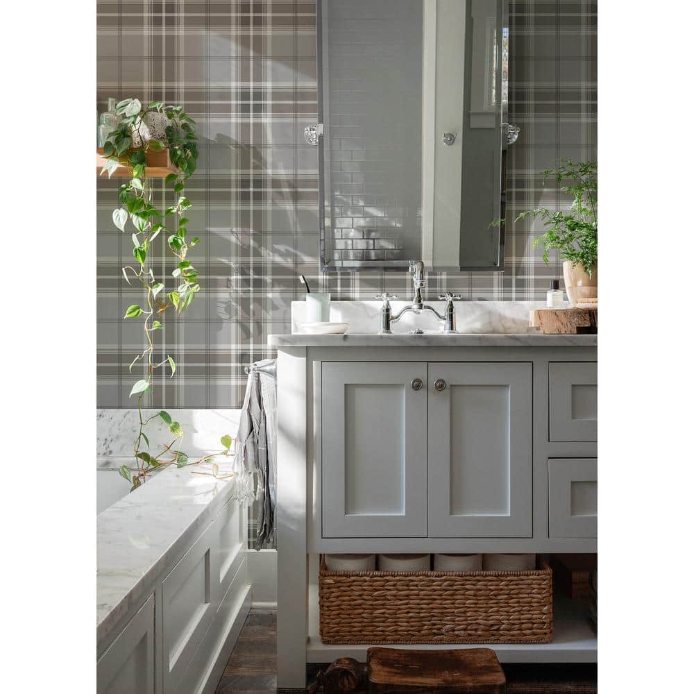 Sala Neutral Plaid Non-Woven Wallpaper
