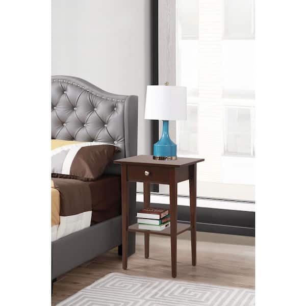 AndMakers Dalton 1-Drawer Cappuccino Nightstand (28 in. H x 18 in. W x 14 in. D)