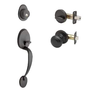 Colonial Tuscan Bronze Door Handleset and Colonial Knob Trim