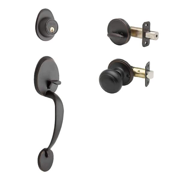 Copper Creek Colonial Tuscan Bronze Door Handleset and Colonial Knob Trim  CZ2610xCK-TB - The Home Depot