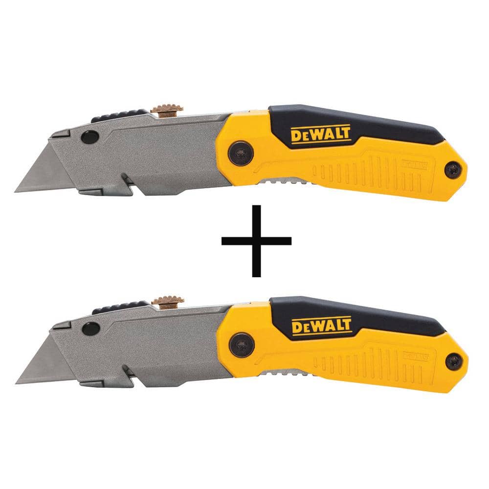 Dewalt Utility Knife How To Change Blade DEWALT Folding Retractable Utility Knife (2-Pack) DWHT10035LW35L - The Home  Depot