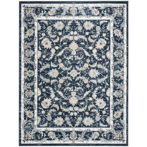 Dekor Slate/Ivory 4 ft. x 6 ft. Medallion Traditional Area Rug