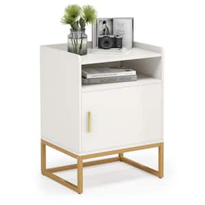 BYBLIGHT Fenley 1-Drawer Gold Nightstand Modern Bedside Table End Side Table  for Bedroom 15.7 in. D x 19.7 in. W x 25.59 in. H BB-CJ190GX - The Home  Depot