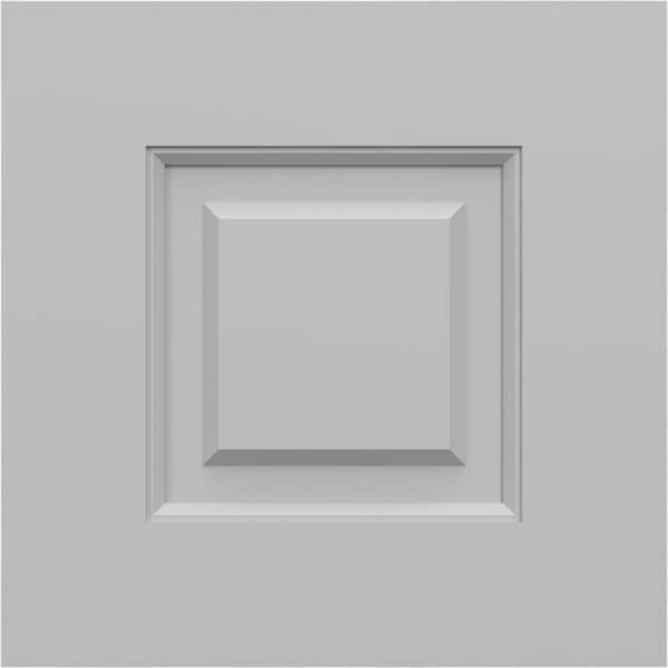 12-in W x 12-in H True Fit PVC Raised Panel Shutters Sample, Primed